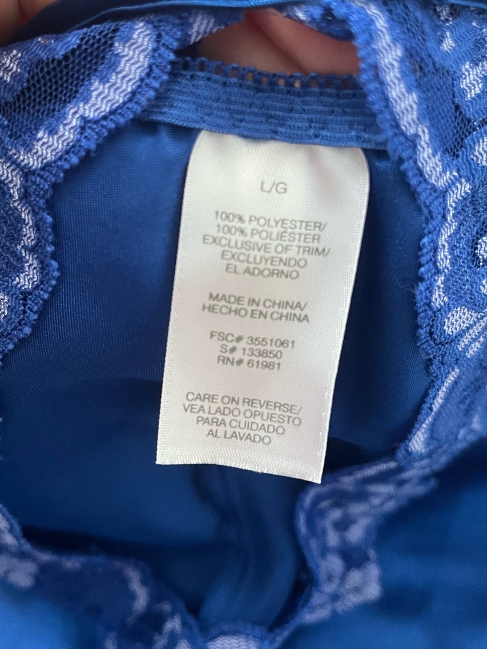 Avon Blue Satin Lace Trim Babydoll Slip Dress Chemise Sz L Romantic Boudoir - Picture 8 of 9